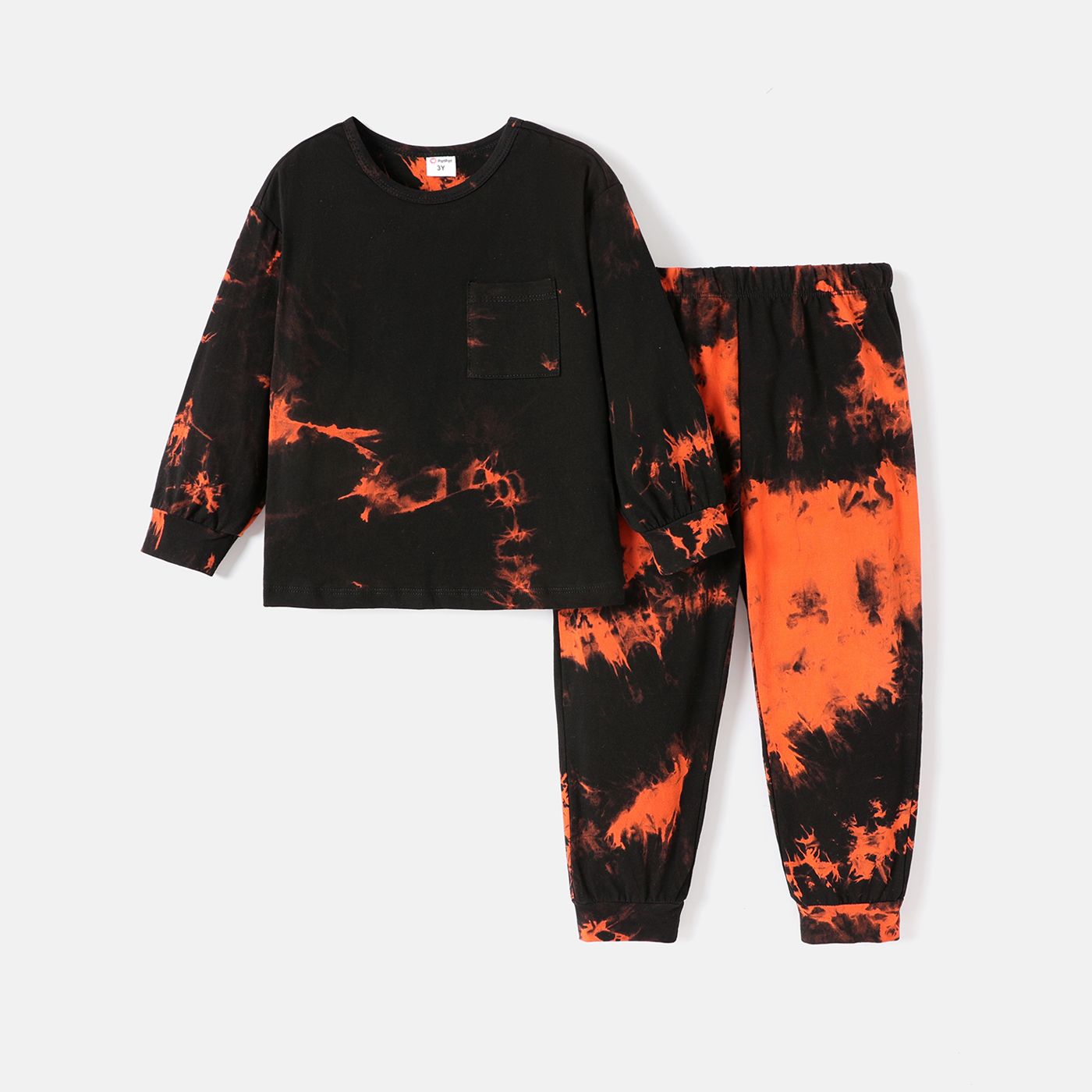 

2pcs Toddler Girl/Boy 100% Cotton Tie Dyed Sweatshirt and Pants Set