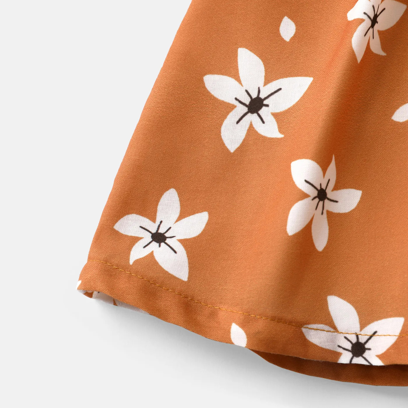 Toddler Girl Floral Print Bowknot Design Cut Out Slip Dress Khaki image 6