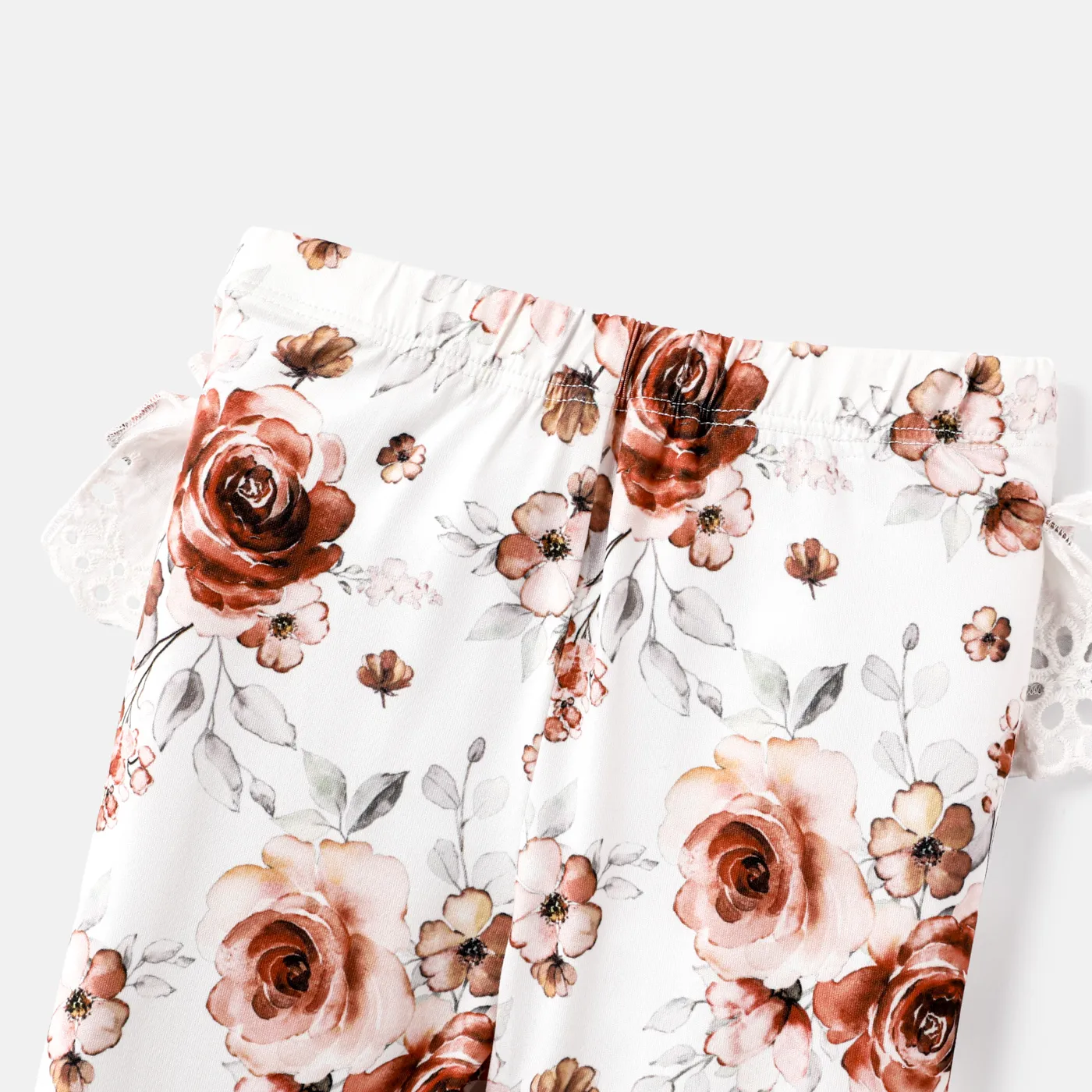 Bebé Menina Extremidades franzidas Margarida Elegante Leggings/Slim-fit/Bootcut Branco image 5