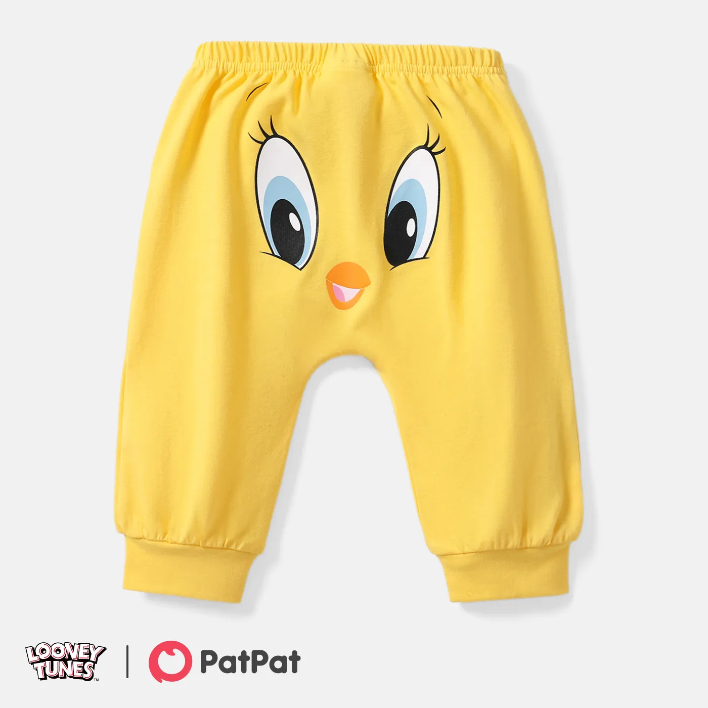 Looney Tunes Baby Boy/Girl Cartoon Animal Print Cotton Sweatpants LightYellow