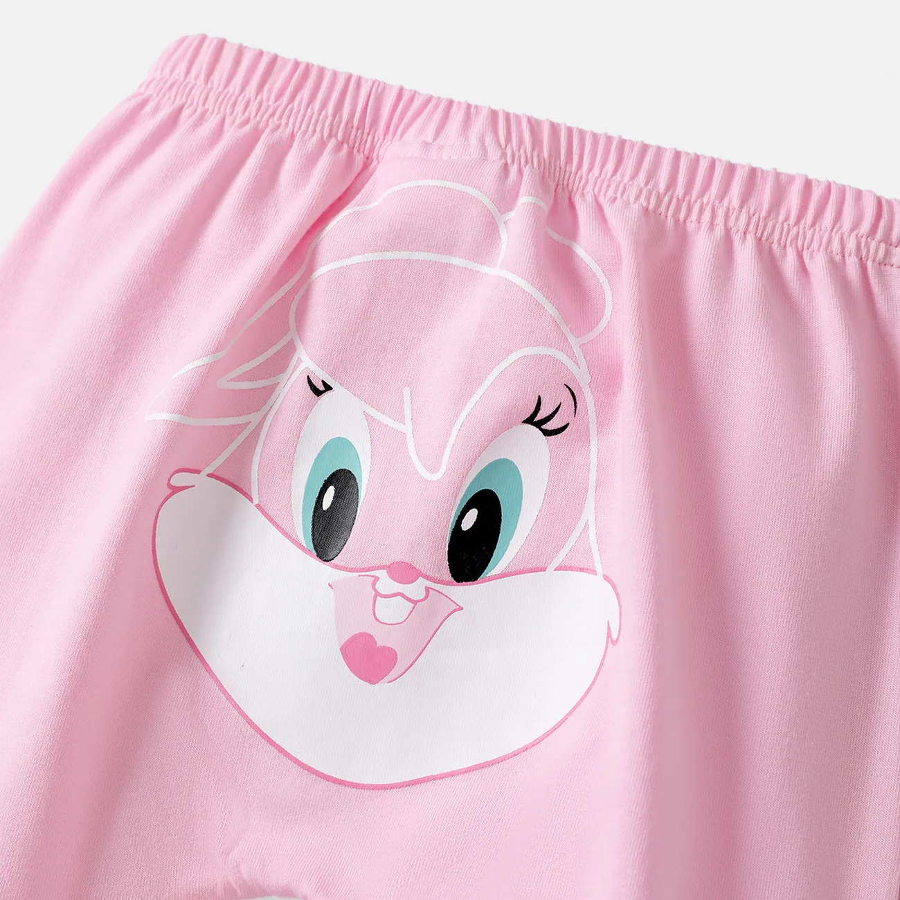 pantalones de chándal de algodón con estampado animal de dibujos animados para bebé niño/niña looney tunes Rosa claro big image 1