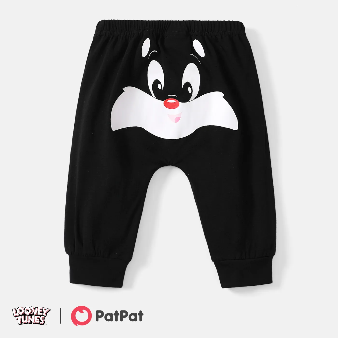 Looney Tunes Baby Boy/Girl Cartoon Animal Print Cotton Sweatpants Black