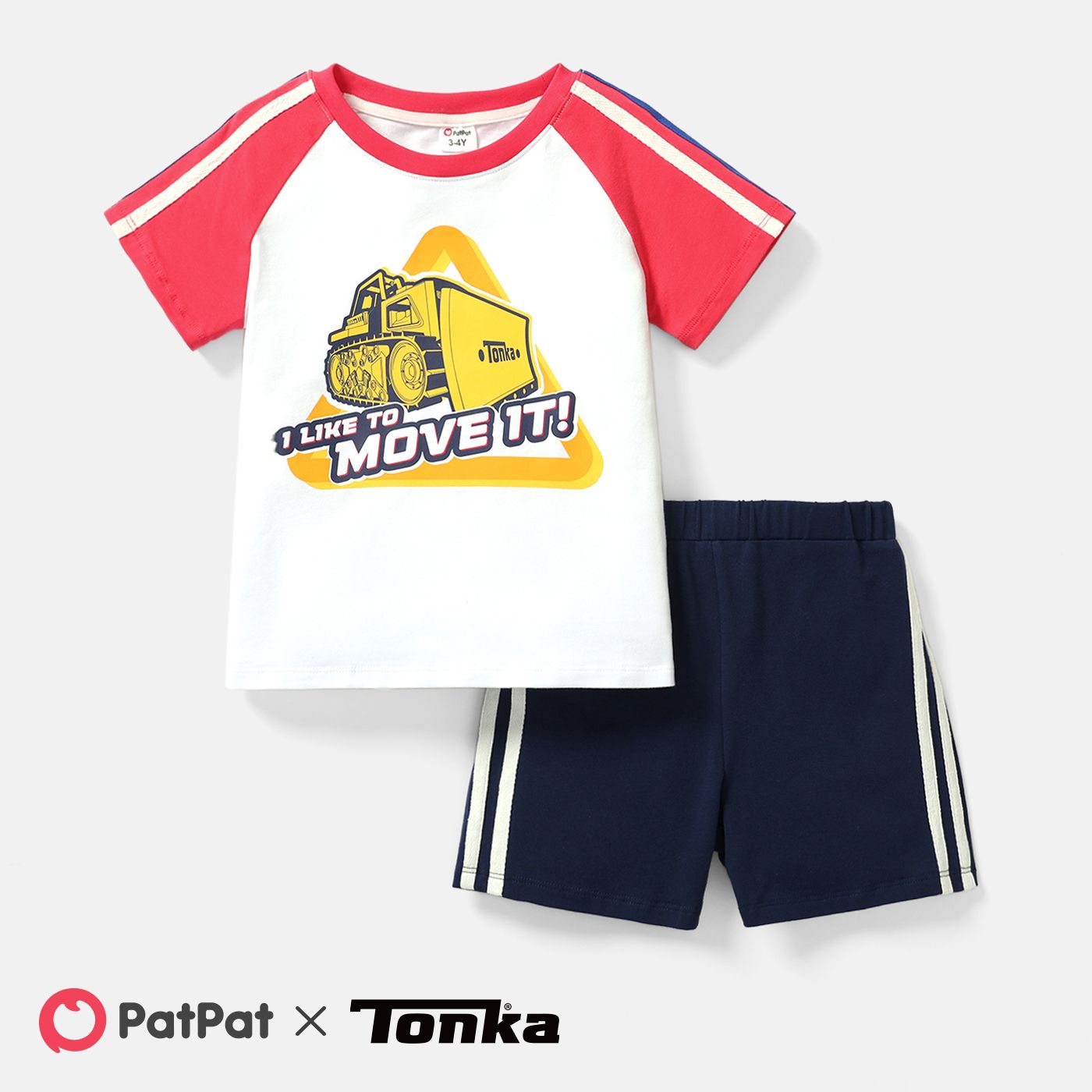 

Tonka 2pcs Toddler Girl/Boy Vehicle Print Short-sleeve Cotton Tee and Shorts Set