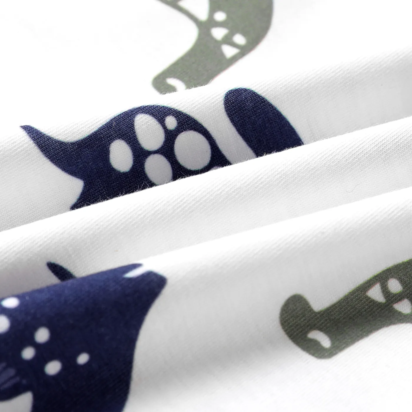 2pcs Baby Boy Solid Cotton Shorts and Allover Dinosaur Print Short-sleeve Naia™ Tee Set Army green image 5