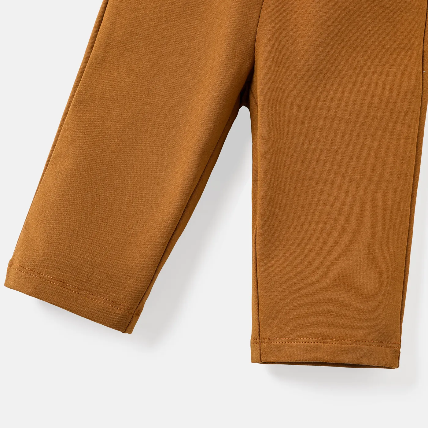 Baby Girl Solid Cotton Lace Detail Pants YellowBrown image 5