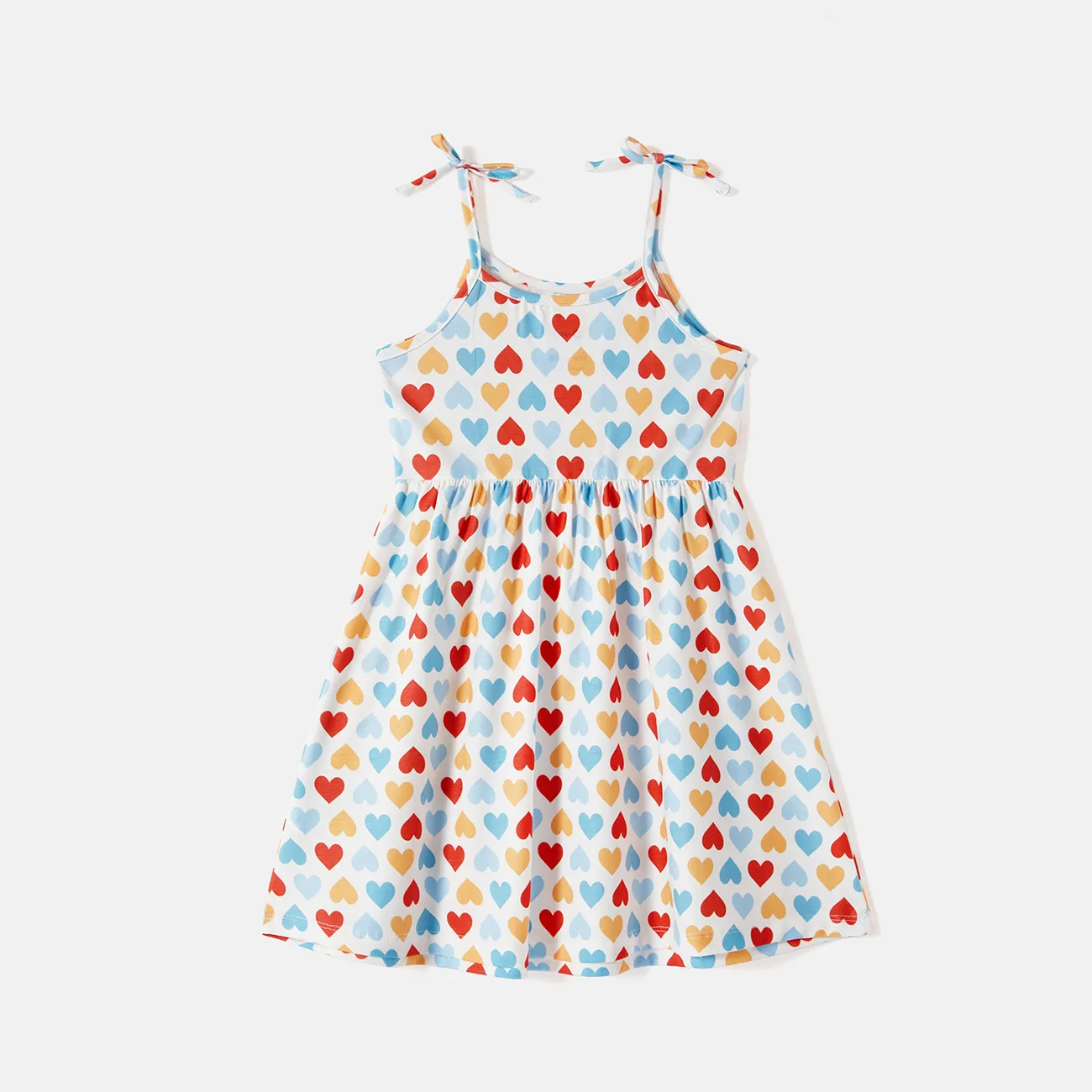 abito sottoveste con design a fiocco colorato con stampa a cuore naia™ per bambina/bambina Bianco big image 1