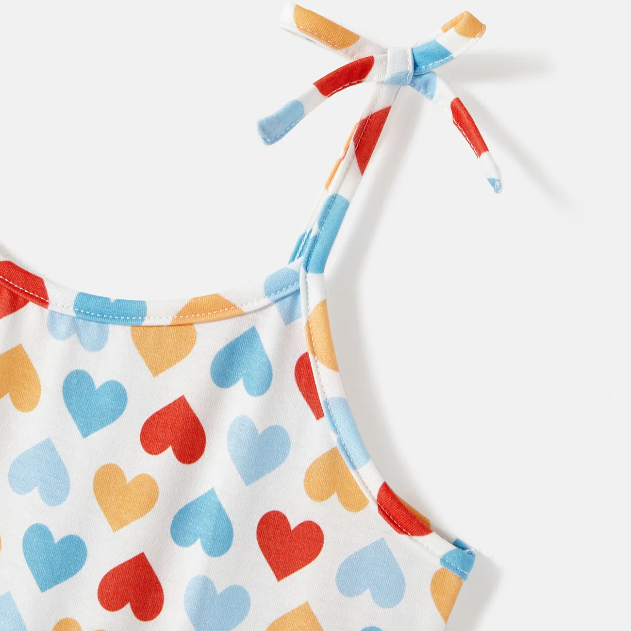 kleinkind/kind mädchen naia™ buntes trägerkleid mit herzdruck und bowknot-design weiß big image 1