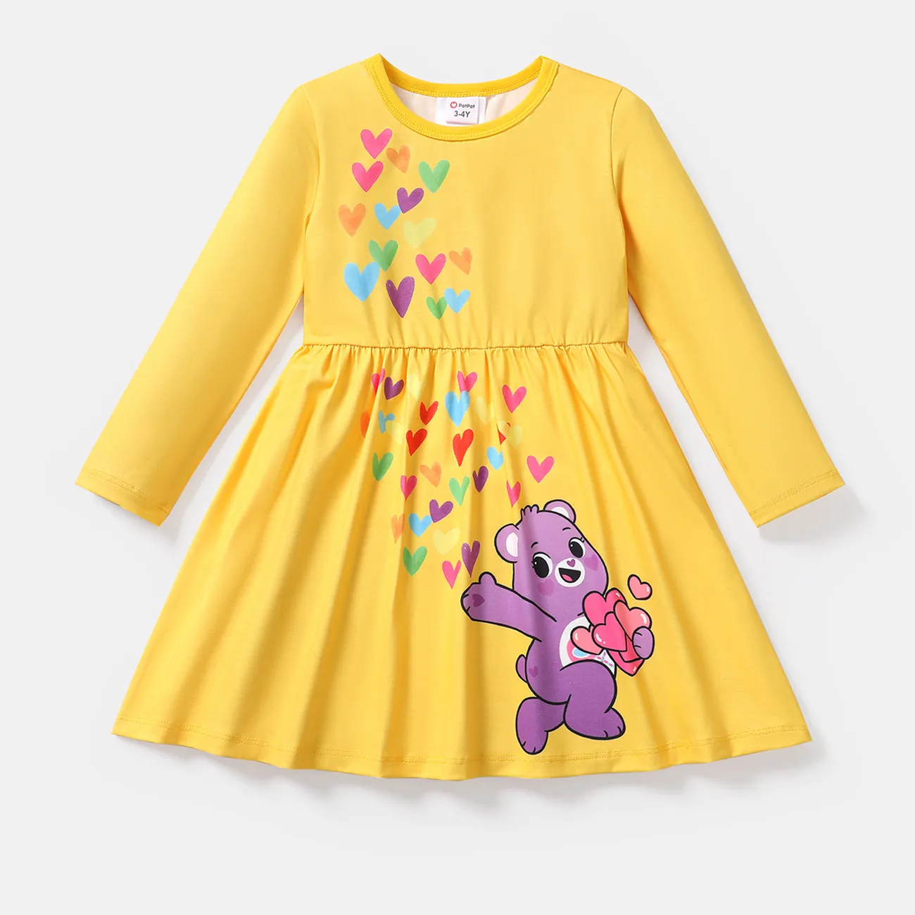 Glücksbärchis Kleinkinder Mädchen Kindlich Bär Kleider gelb big image 1