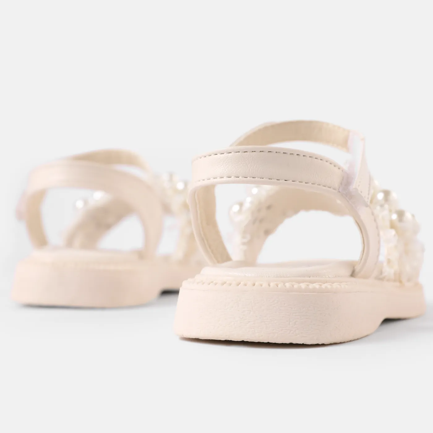 Toddler / Kid Faux Pearl Decor Sandals White image 4