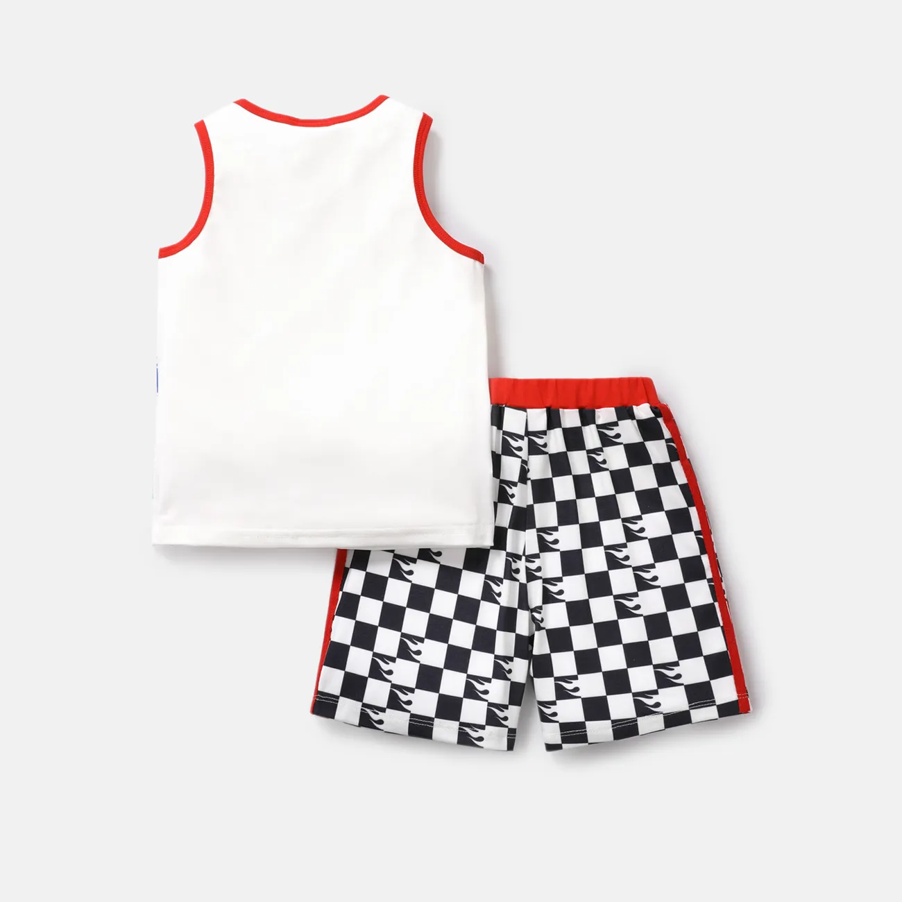 Hot Wheels 2pcs Toddler Boy Naia Colorblock Tank Top and Elasticized Cotton Shorts set Multi-color big image 1