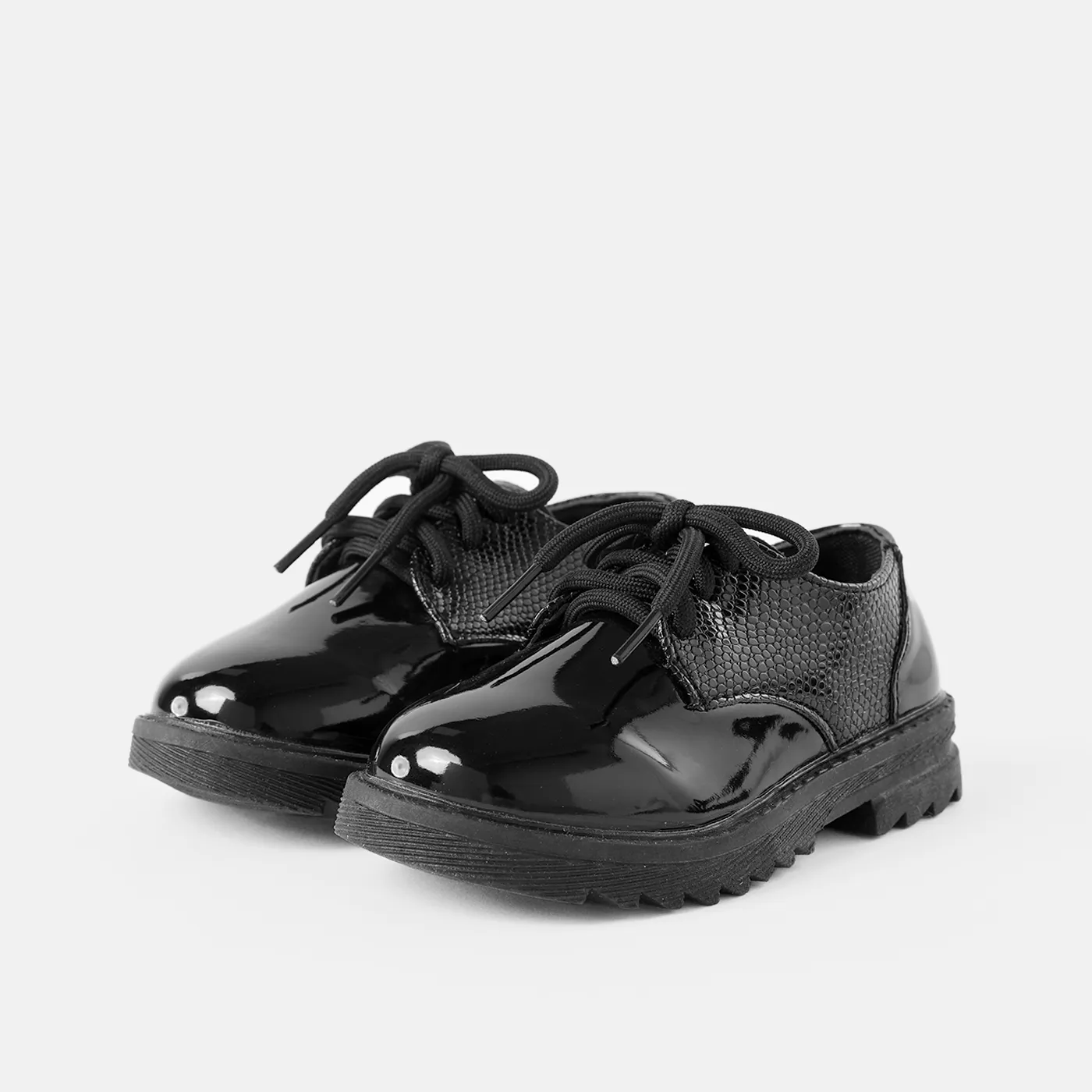Toddler / Kid Fashion Croc Embossed Lace Up Flats  image 3