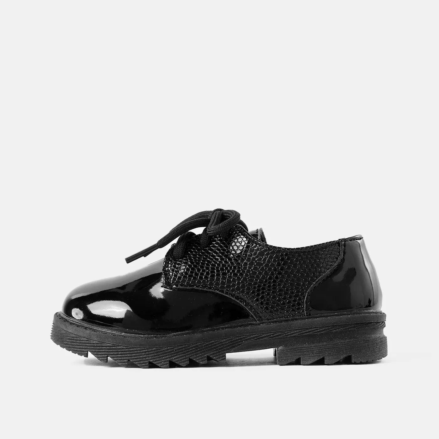 Toddler / Kid Fashion Croc Embossed Lace Up Flats  image 2