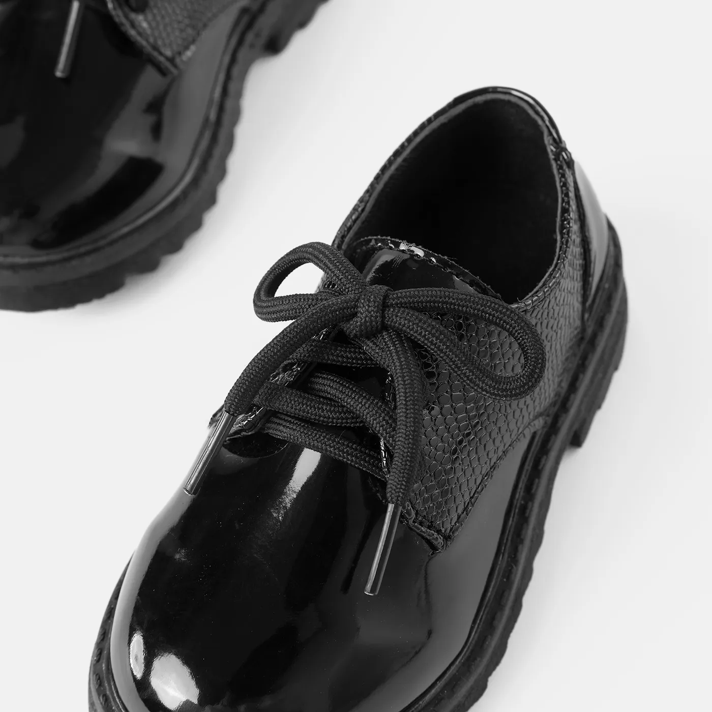 Toddler / Kid Fashion Croc Embossed Lace Up Flats  image 6