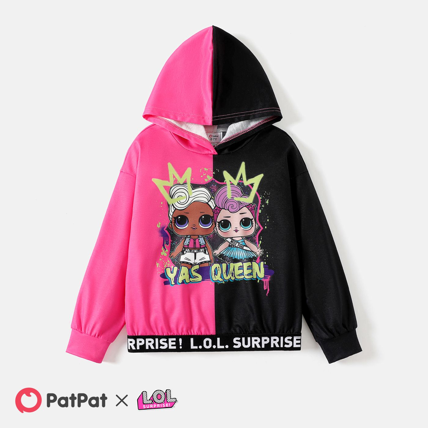 

L.O.L. SURPRISE! Kid Girl Colorblock Letter Print Hoodie Sweatshirt