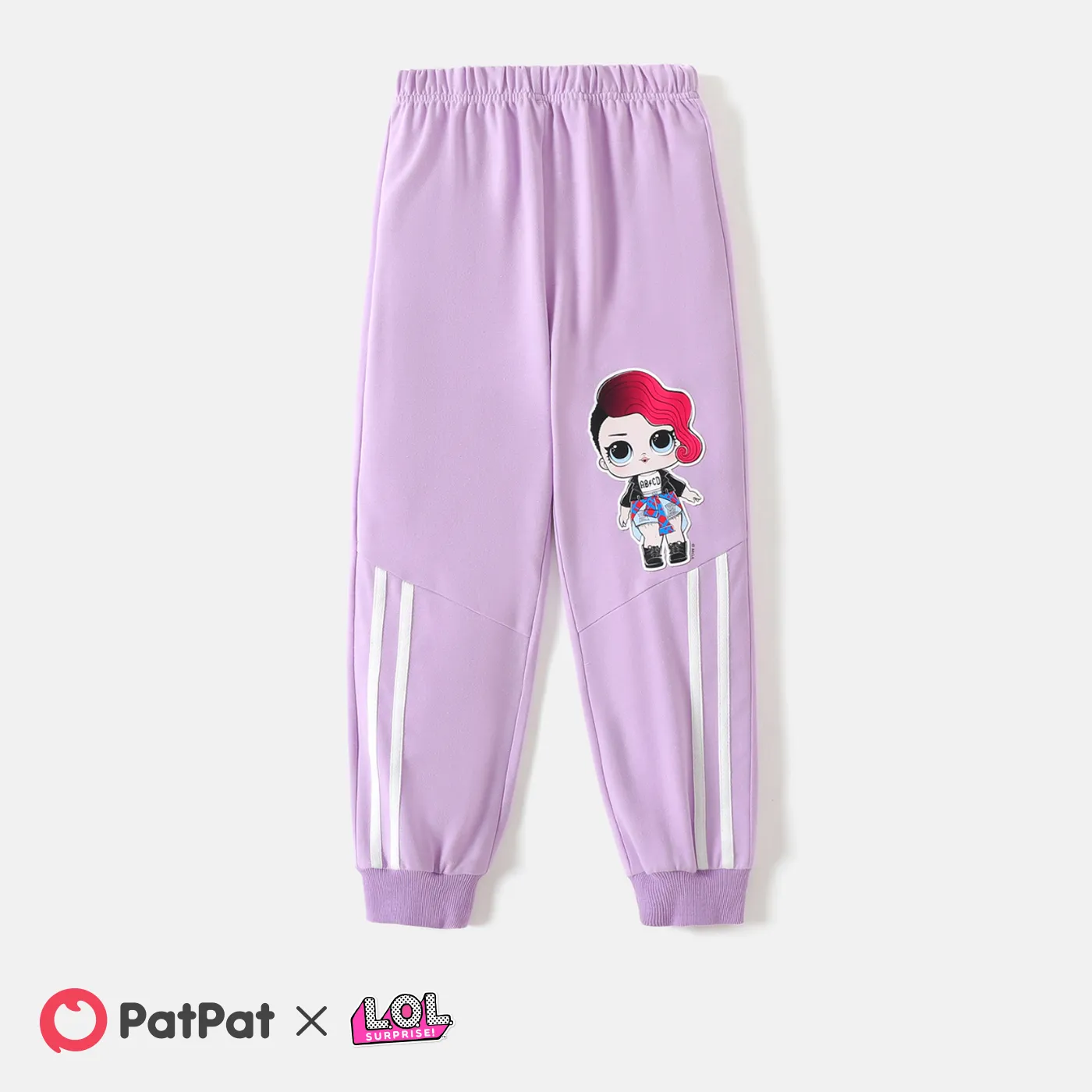 

L.O.L. SURPRISE! Kid Girl Striped Characters Print Elasticized Cotton Pants