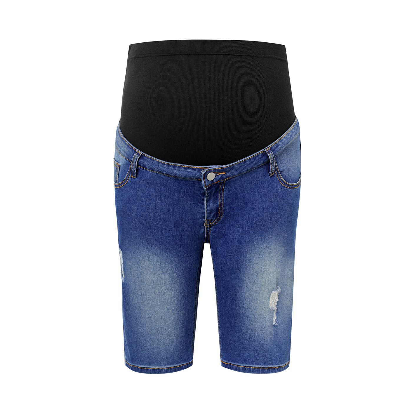 

Maternity Ripped Denim Bermuda Shorts
