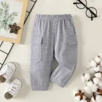Baby Boy/Girl Solid Flap Pocket Cargo Pants Grey