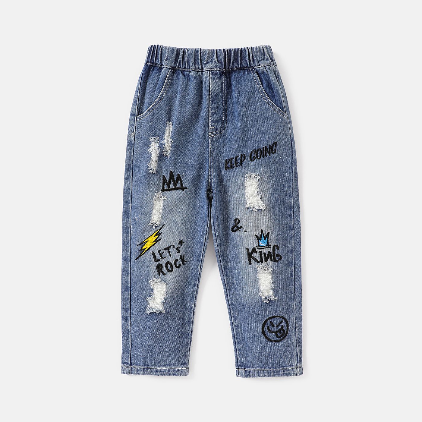 

Toddler Boy Elasticized Ripped Denim Jenas