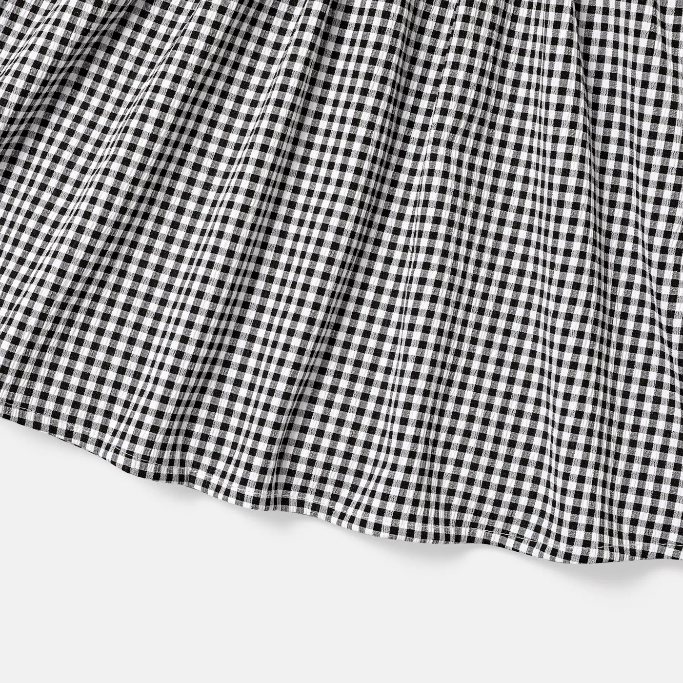 Toddler Girl 100% Cotton Heart Embroidered Doll Collar Puff-sleeve Dress BlackandWhite image 6