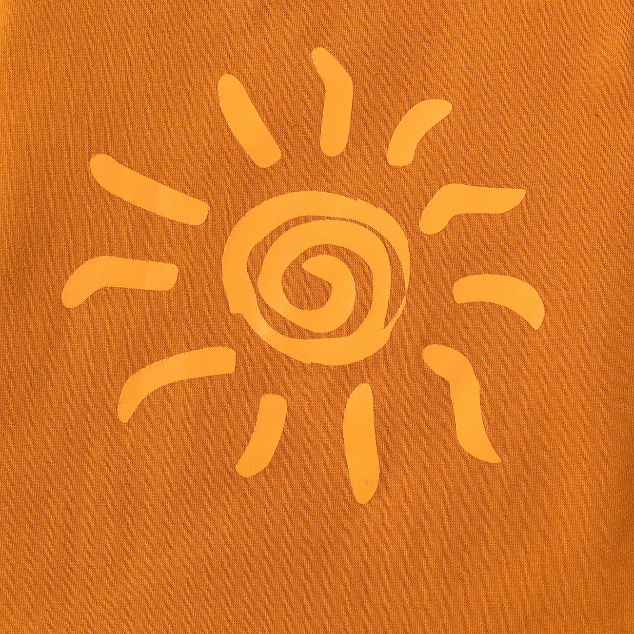 Baby Boy/Girl 95% Cotton Sun Print Short-sleeve Tee Brown big image 1