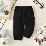 Baby Boy/Girl Solid Flap Pocket Cargo Pants Black