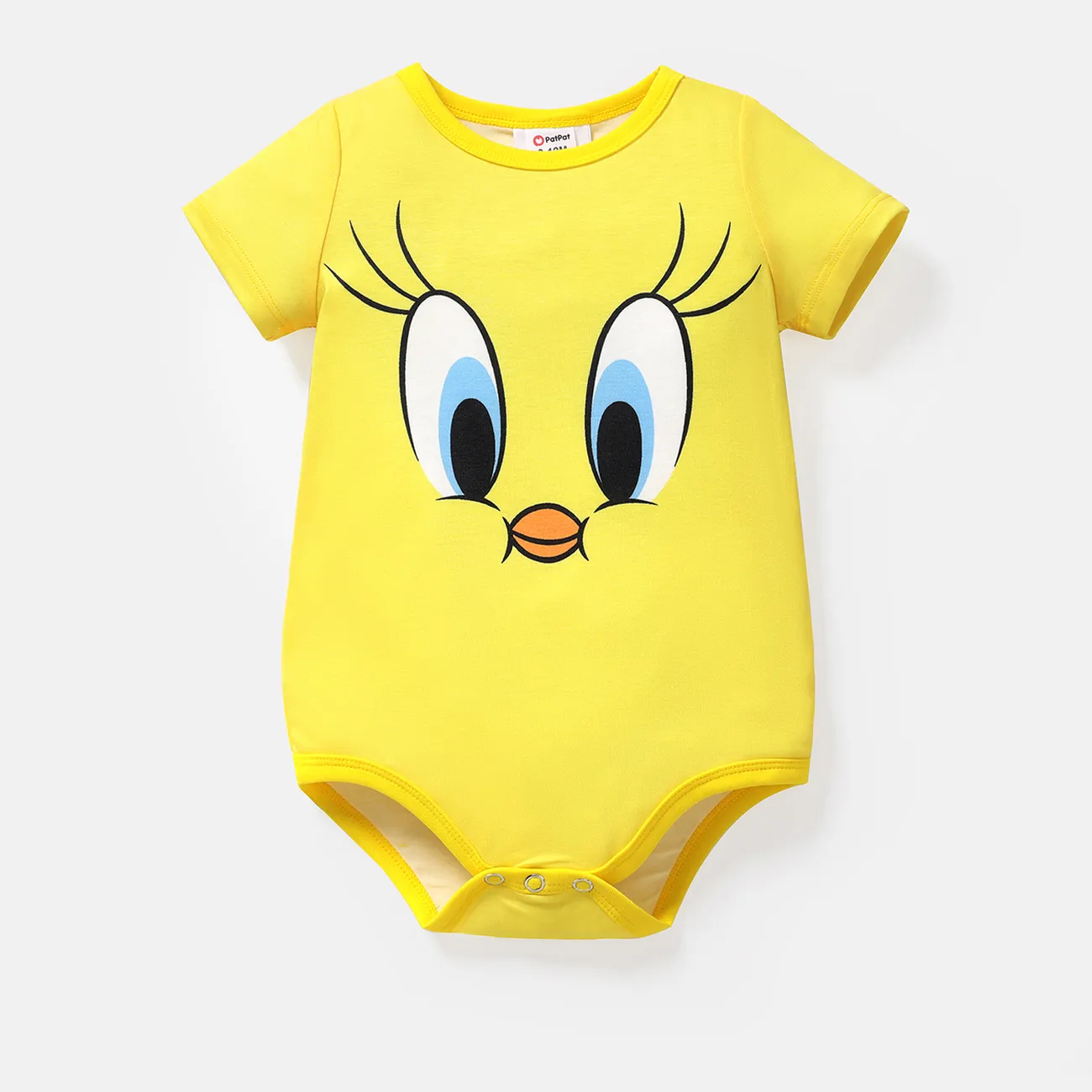 Looney Tunes 嬰兒 女 多種動物 休閒 短袖 連身衣 黃色 big image 1