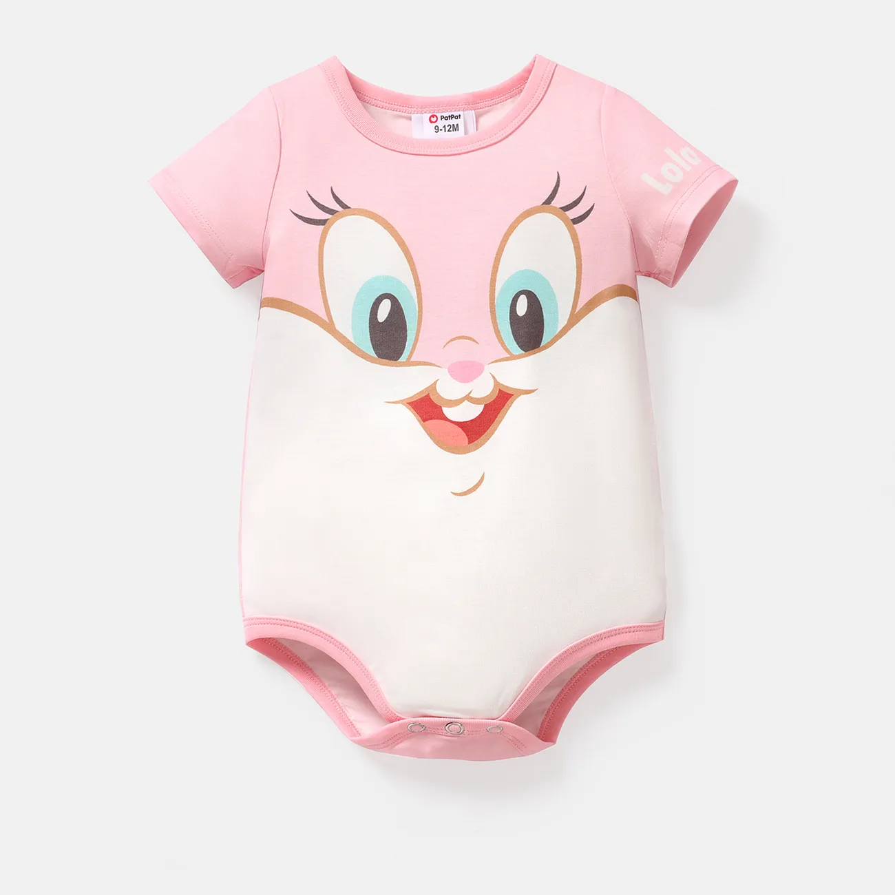 Looney Tunes Baby Boy/Girl Animal Print Short-sleeve Naia™ Romper Pink big image 1