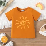 Bebé Unisex Infantil Manga corta Camiseta Marrón