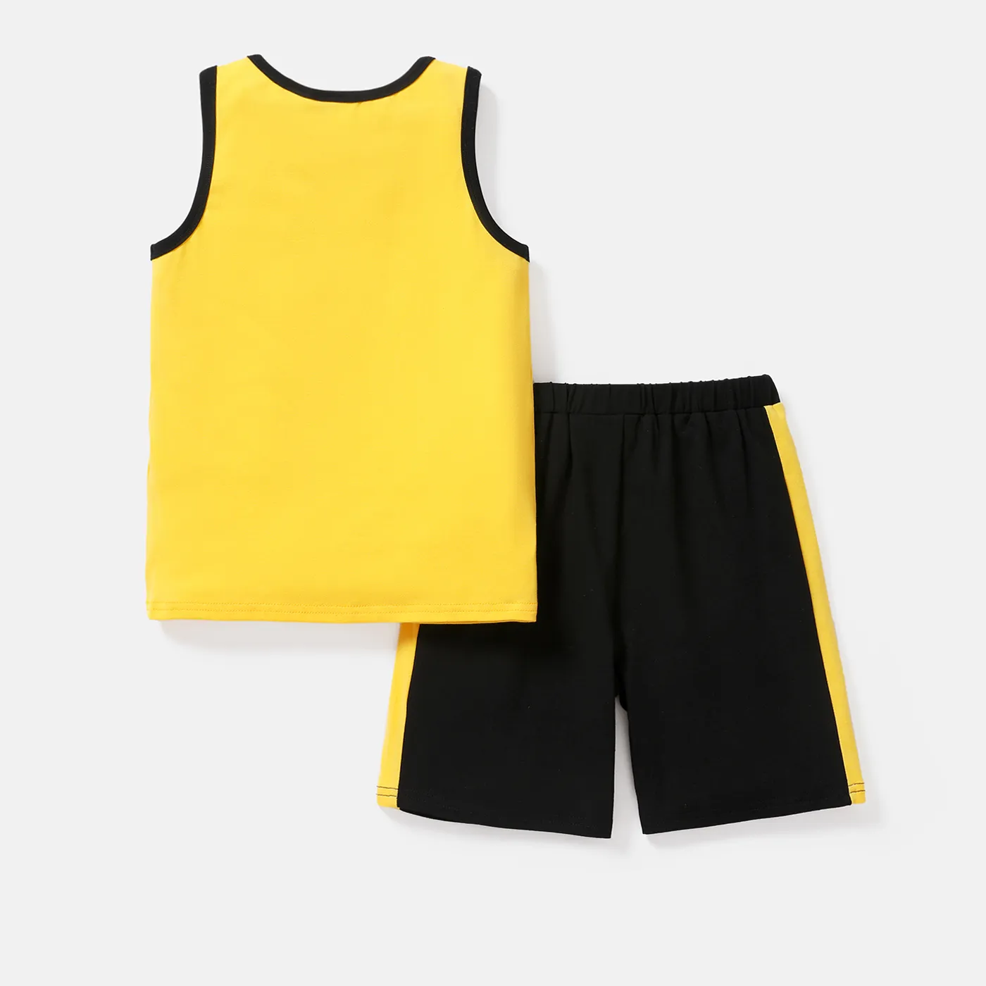 Batman 2pcs Kid Boy Cotton Tank Top and Colorblock Shorts Set Yellow image 3