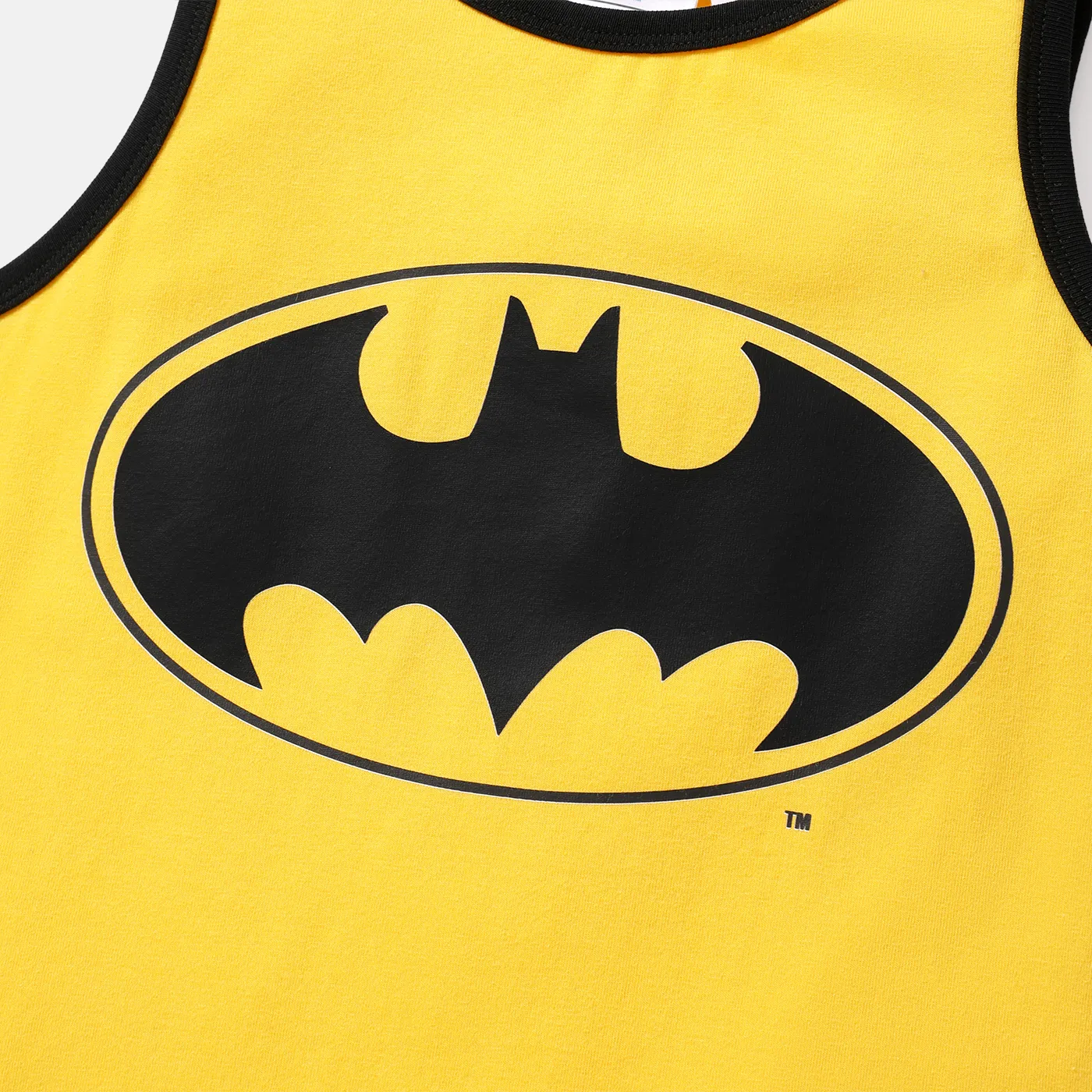 Batman 2pcs Kid Boy Cotton Tank Top and Colorblock Shorts Set Yellow image 2