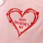 Valentine's Day Baby Girl Cotton Heart & Letter Embroidered Flutter-sleeve Romper  image 4