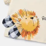 2pcs Baby Boy 100% Cotton Lion Print Short-sleeve Tee and Plaid Naia™ Shorts Set  image 3