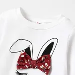 2pcs Baby Girl Rabbit Graphic Long-sleeve Cotton Sweatshirt and Floral Print Pants Set  image 4