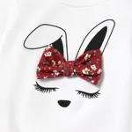 2pcs Baby Girl Rabbit Graphic Long-sleeve Cotton Sweatshirt and Floral Print Pants Set  image 5