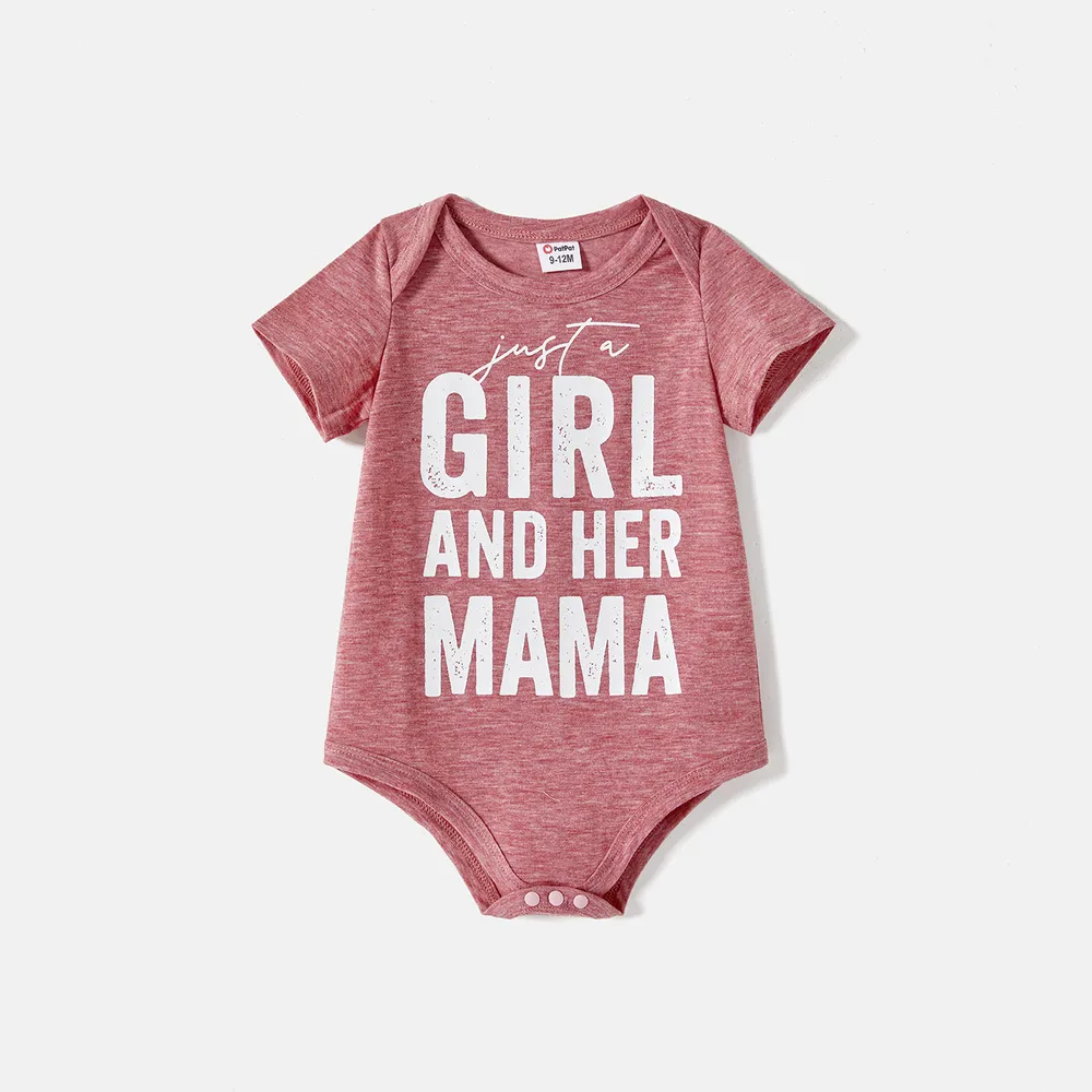 Mommy and Me Short-sleeve Letter Print Tee  big image 1