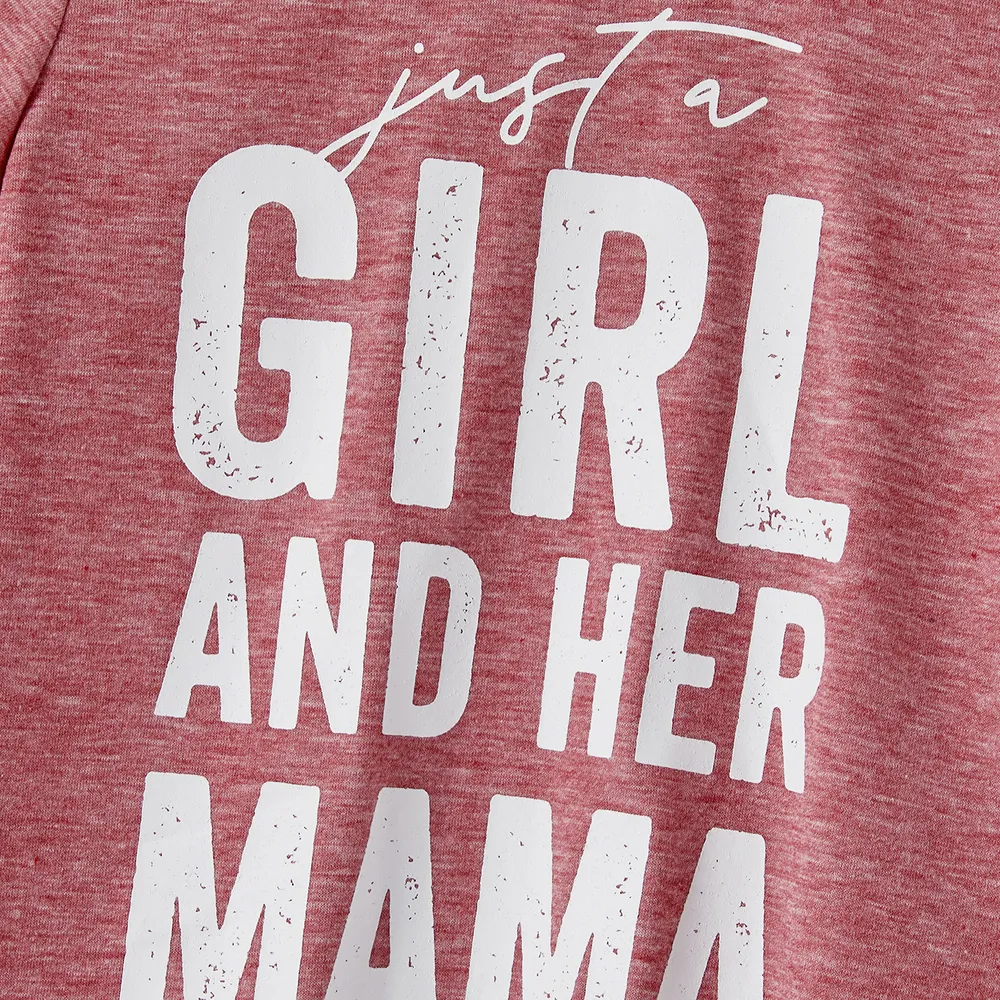 Mommy and Me Short-sleeve Letter Print Tee big image 4