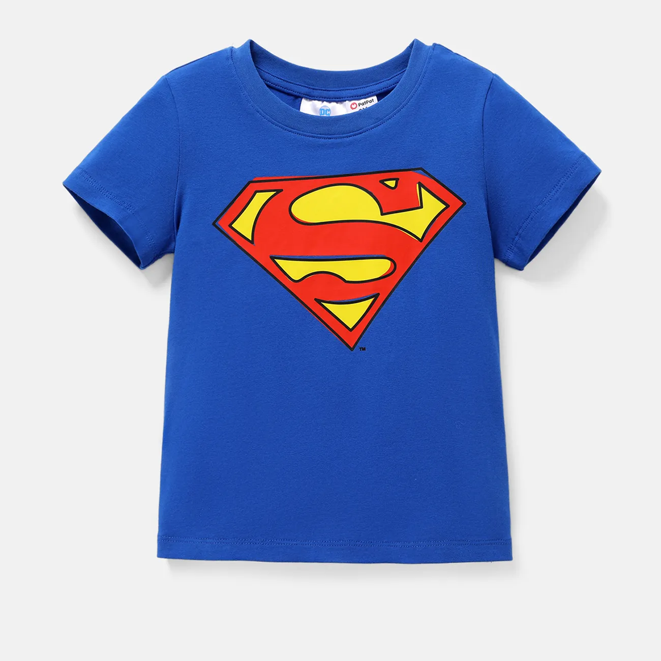 Justice League Toddler Boy Logo Print Short-sleeve Cotton Tee Blue big image 1