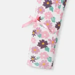 Toddler Girl Cotton Floral Print Bowknot Design Ribbed Elasticized Leggings  image 4