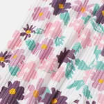 Toddler Girl Cotton Floral Print Bowknot Design Ribbed Elasticized Leggings  image 5