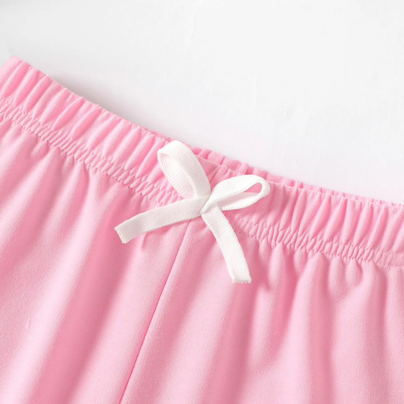 Kid Boy/Kid Girl Solid Color Elasticized Pants Pink big image 1