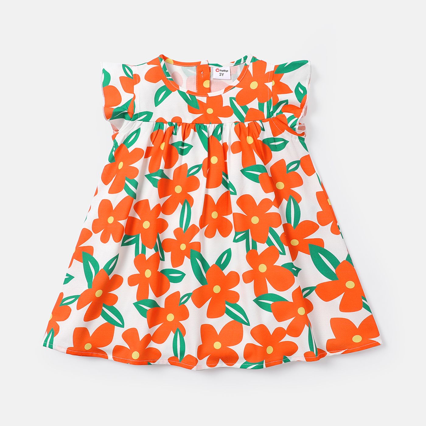 

Toddler Girl Floral Print Flutter-sleeve Dress