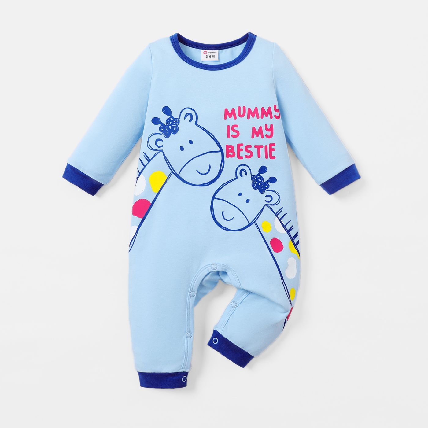 

Baby Boy/Girl Cotton Long-sleeve Dinosaur & Letter Print Jumpsuit