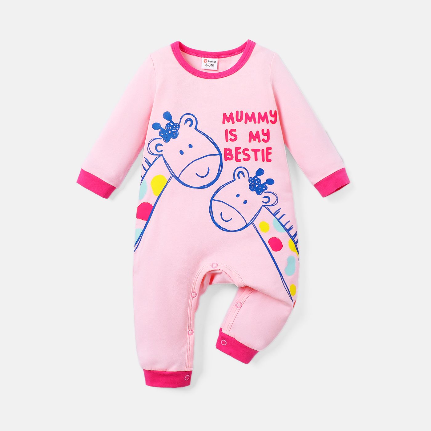 

Baby Boy/Girl Cotton Long-sleeve Dinosaur & Letter Print Jumpsuit