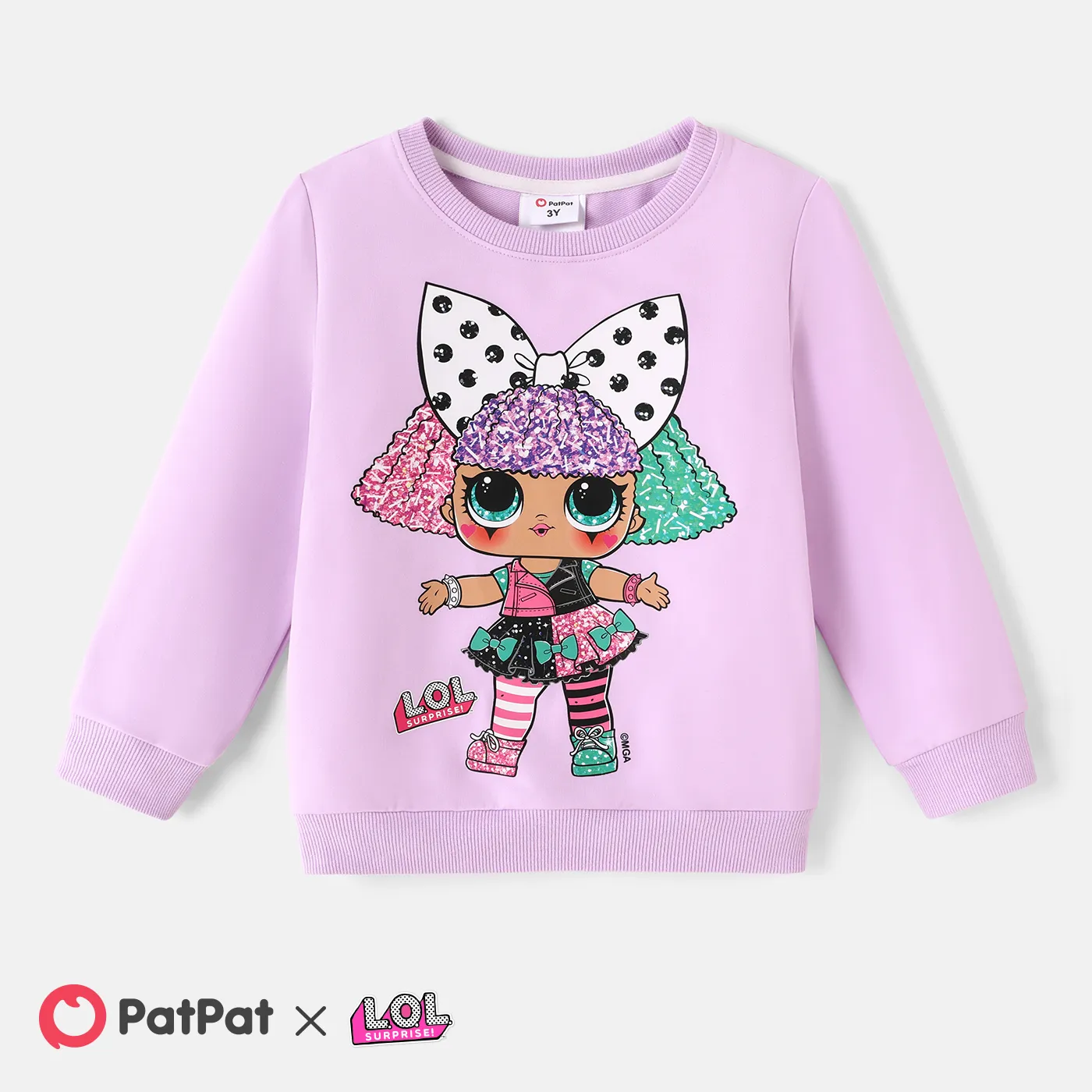 L.O.L. SURPRISE! Toddler Girl Character Print Cotton Pullover Sweatshirt Light Purple