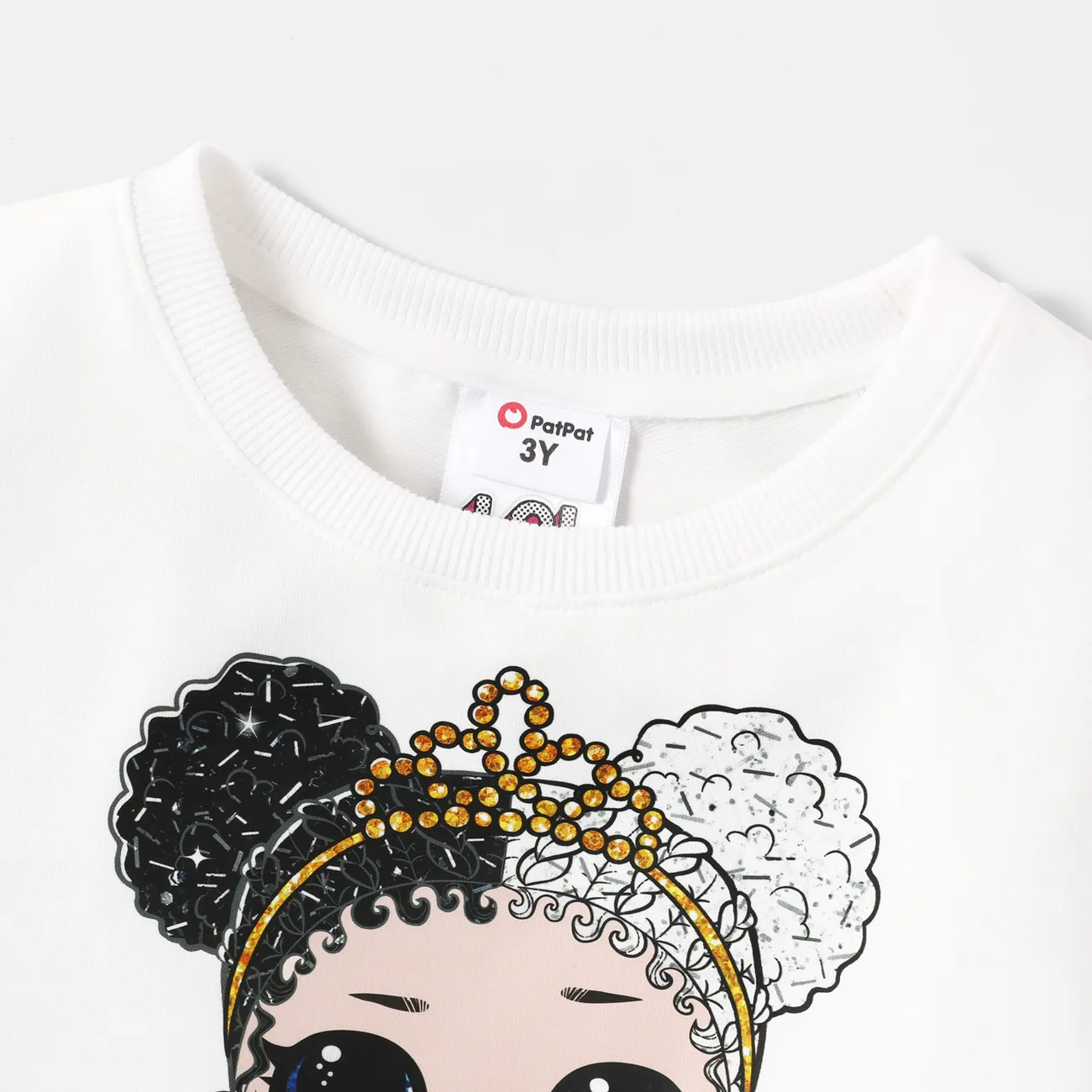 L.O.L. SURPRISE! Toddler Girl Character Print Cotton Pullover Sweatshirt White big image 1