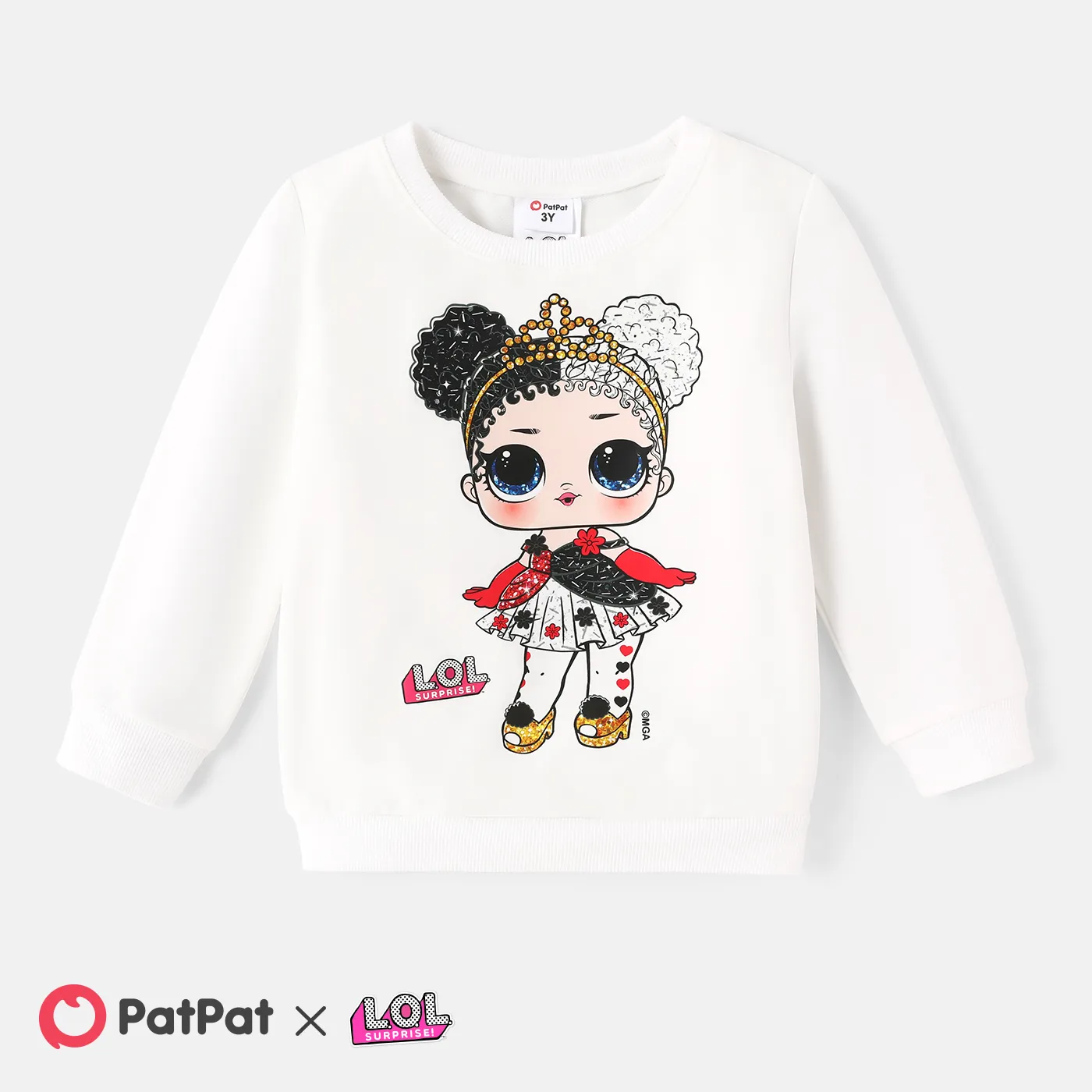 L.O.L. SURPRISE! Toddler Girl Character Print Cotton Pullover Sweatshirt White