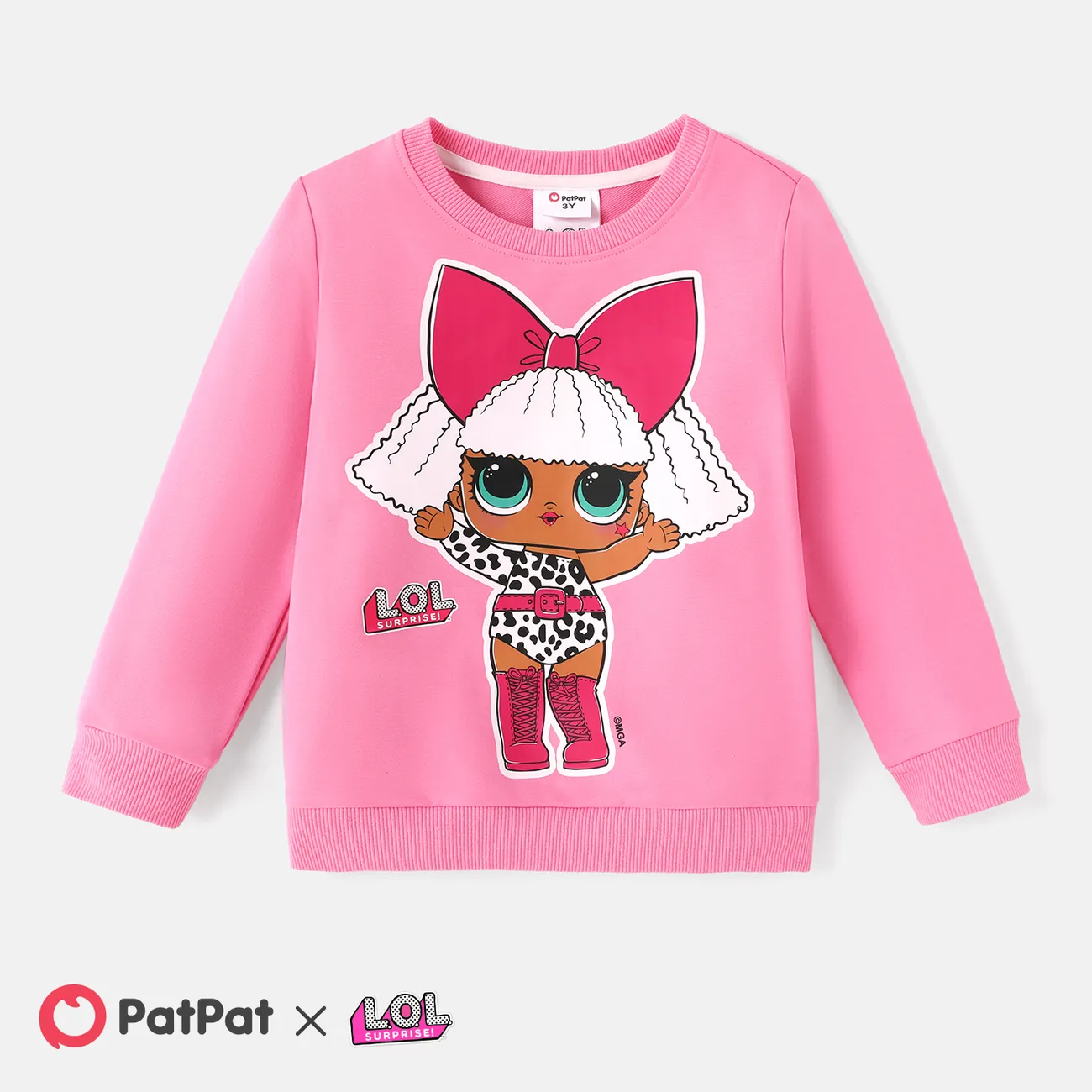 L.O.L. SURPRISE! Toddler Girl Character Print Cotton Pullover Sweatshirt Hot Pink big image 1
