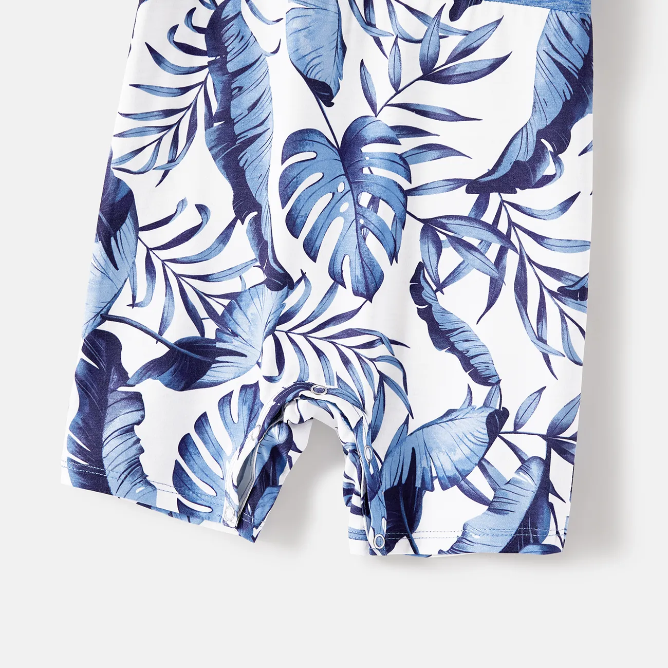 Dia da Mãe Look de família Folha de palmeira Manga cava Conjuntos de roupa para a família Conjuntos azul-claro big image 1