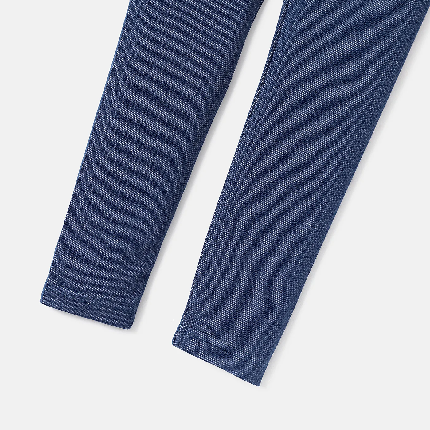 Kid Girl 100% Cotton Elastic Denim Leggings Blue image 4