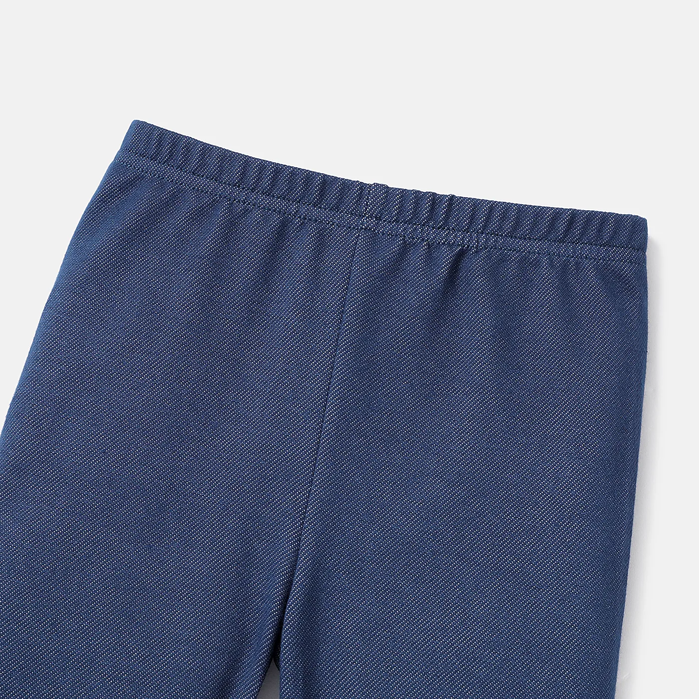 Kid Girl 100% Cotton Elastic Denim Leggings Blue image 3